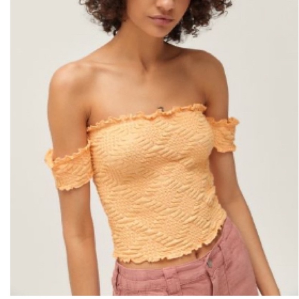 UO Orange off shoulder top